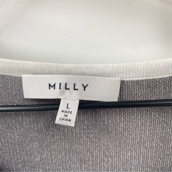Milly White Knit Top 3/4 Length Sleeve Large - Picture 6 of 6
